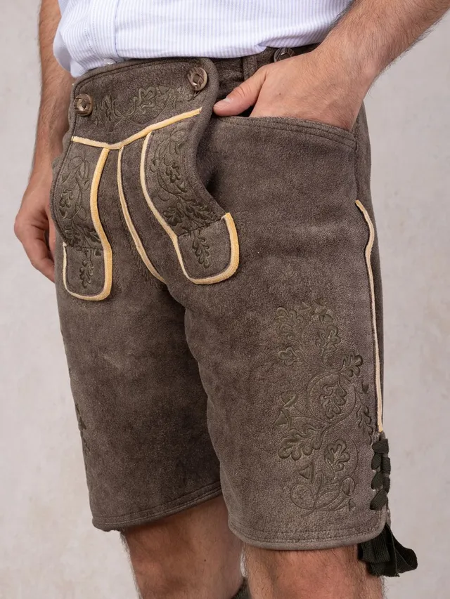 heimatgl-ck-lederhose-herzogstand-hirsch-herren-oliv-stick image 1