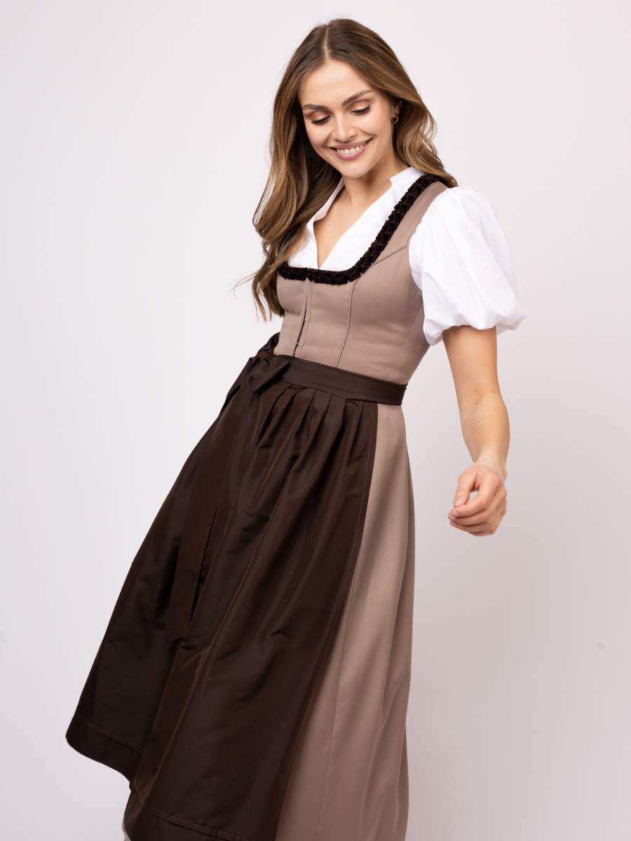heimatgl-ck-dirndl-tabea-damen-jacquarddirndl-beige-braun-mit-samt image 2