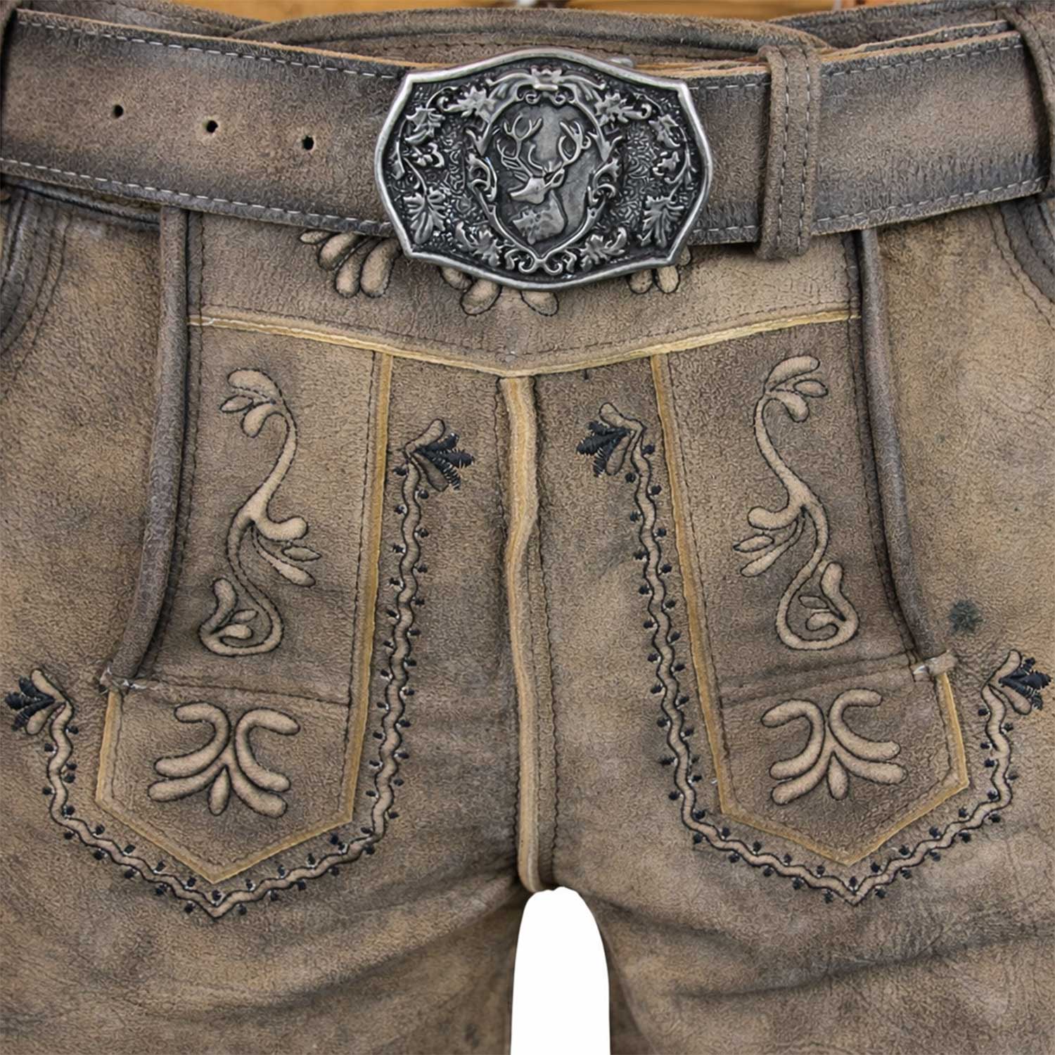 trachtenland-maddox-kurze-herren-lederhose-zugersee-mit-g-rtel-antik-r-zement image 7