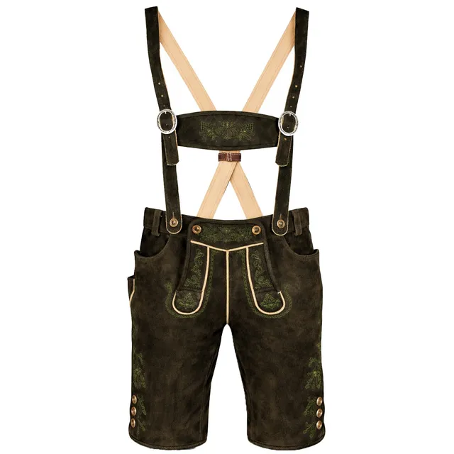 trachtenland-schweigert-s-kurze-hirsch-lederhose-hector-mit-tr-ger-moor-dunkelbr image 1