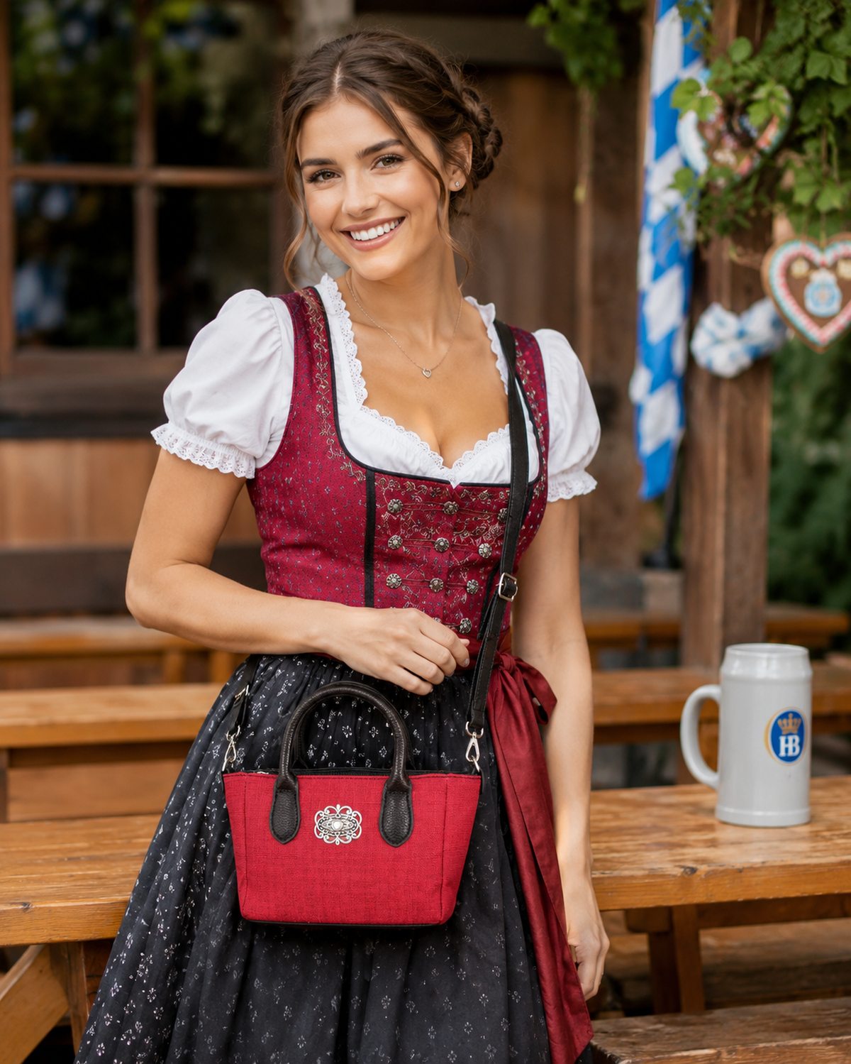 trachtenland-handtasche-katrina-mit-metallapplikation-rot image 2