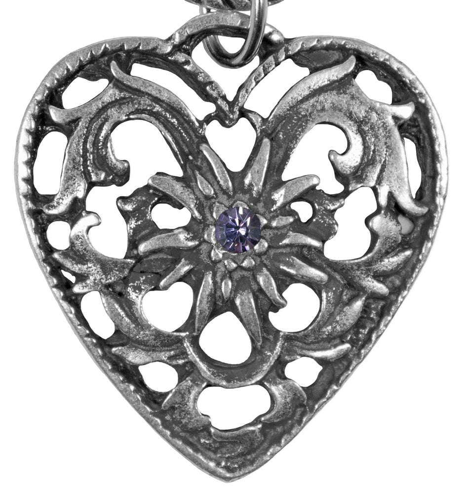 trachtenland-charivari-kette-mit-herz-und-edelweiss-flieder-silber image 2