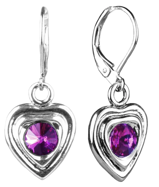 luisia-ohrringe-lisanne-herzanh-nger-mit-premium-kristallen-pink image 1