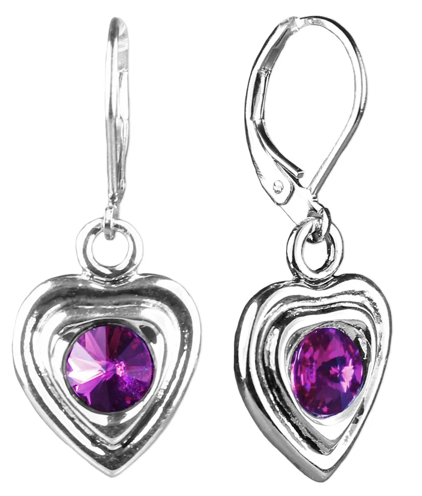 luisia-ohrringe-lisanne-herzanh-nger-mit-premium-kristallen-pink image 1
