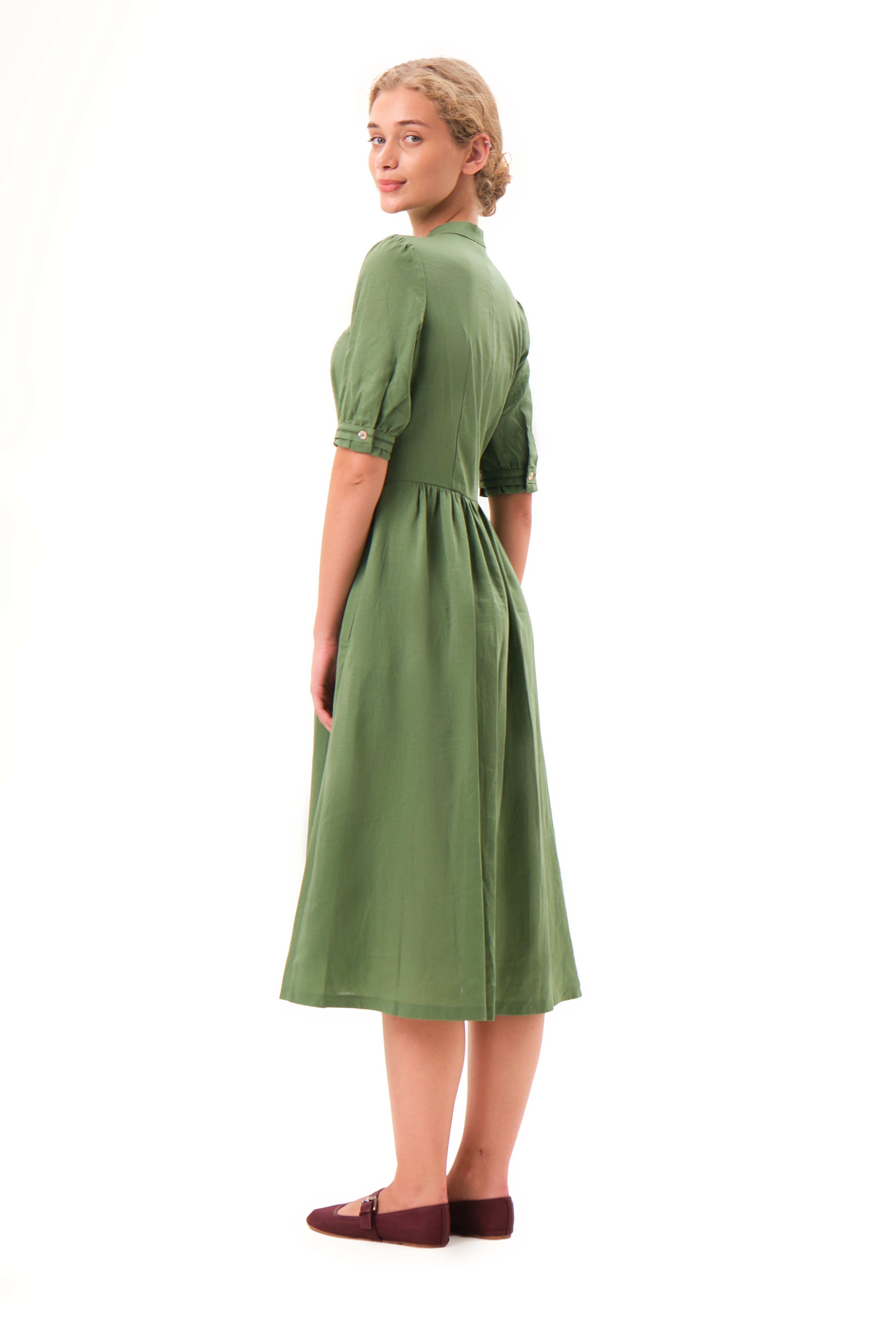 felicitas-kordelia-damen-kleid-leinen-viskose-stehkragen image 2