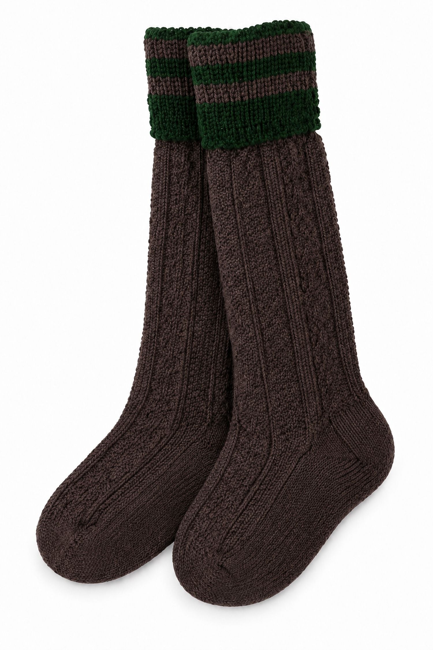 trachtenland-jungen-trachten-kniestr-mpfe-35650-zopfmuster-braun-gr-n image 1