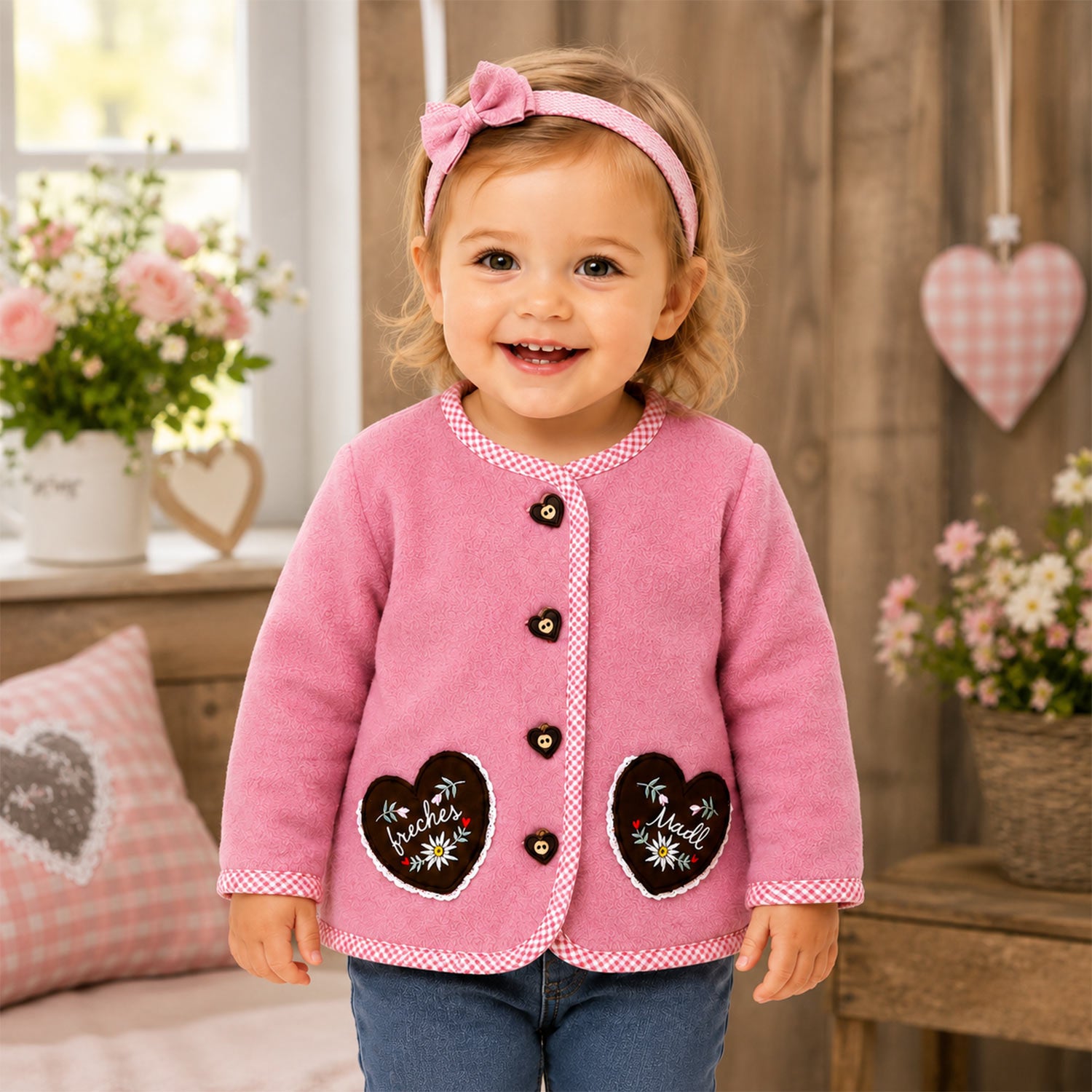 bondi-baby-m-dchen-fleecejacke-freches-madl-86851-old-rose image 3