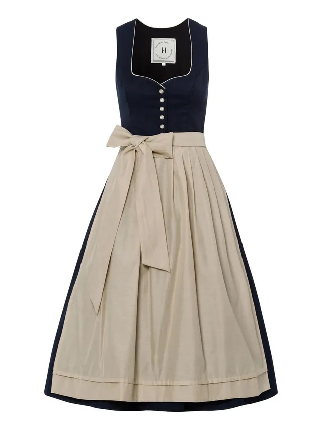 heimatgl-ck-dirndl-rosalinde-jacquard-dunkelblau-hochzeitsdirndl image 1