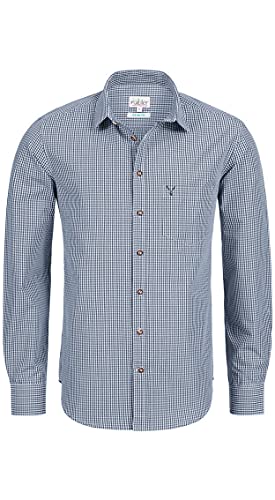 n-bler-trachtenhemd-harald-herren-slim-fit-kariert-gr-n-blau-langarm image 8