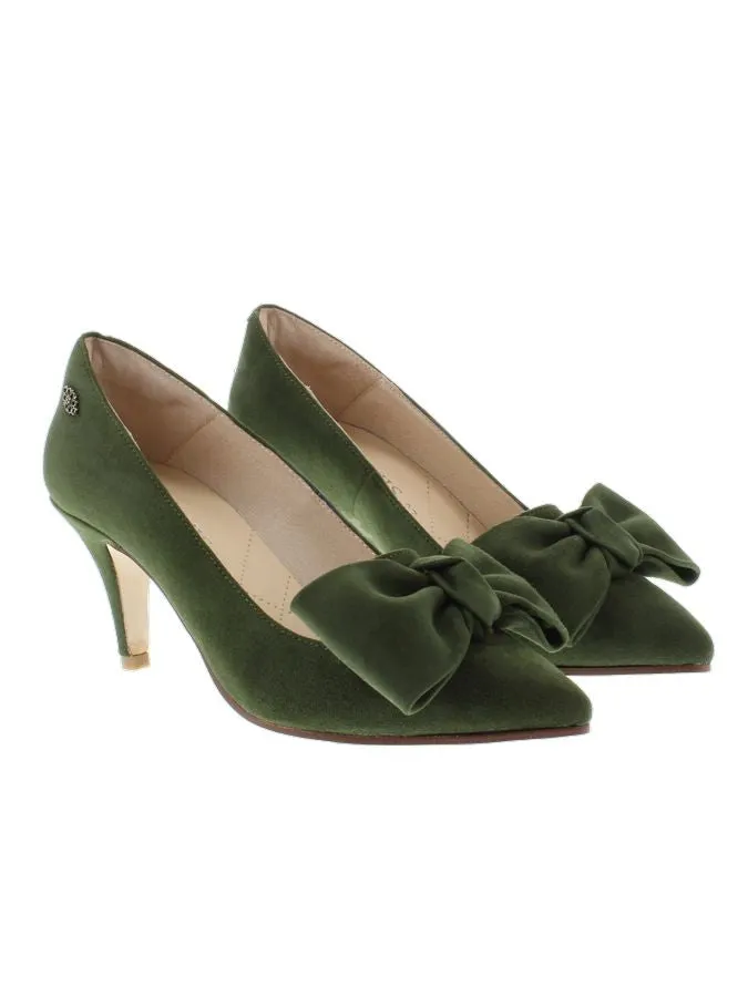 heimatgl-ck-pumps-mara-olive-leder-pumps-6-5-cm-mit-schleife image 1