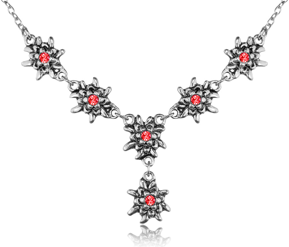 trachtenland-luisia-edelwei-collier-emilia-light-siam-rot-premium-kristalle image 1