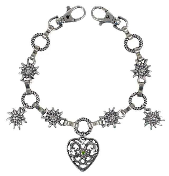 trachtenland-charivari-kette-mit-herz-und-edelweiss-hellgr-n image 1