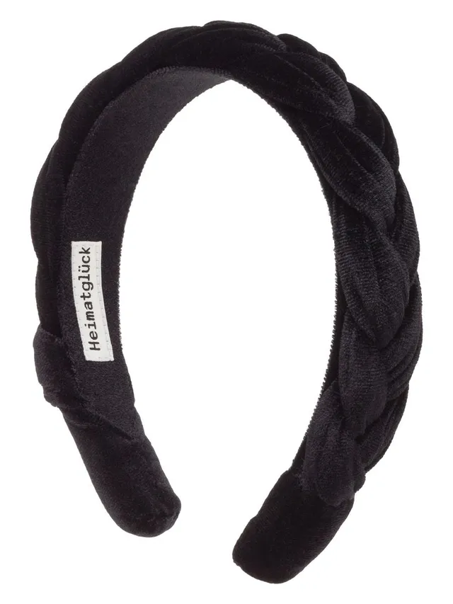 heimatgl-ck-geflochtener-haarreif-schwarz-samt-3-5-cm image 1