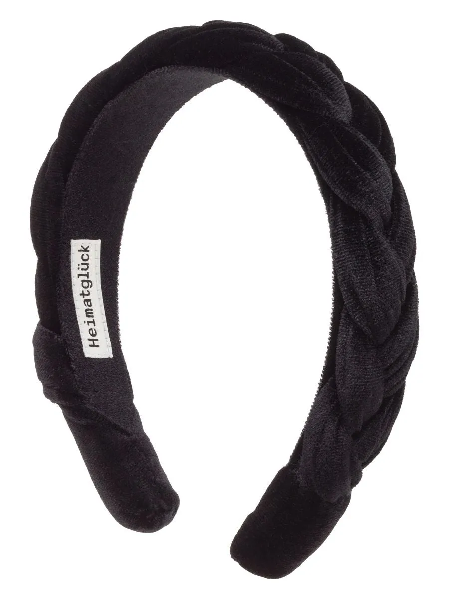 heimatgl-ck-geflochtener-haarreif-schwarz-samt-3-5-cm image 1