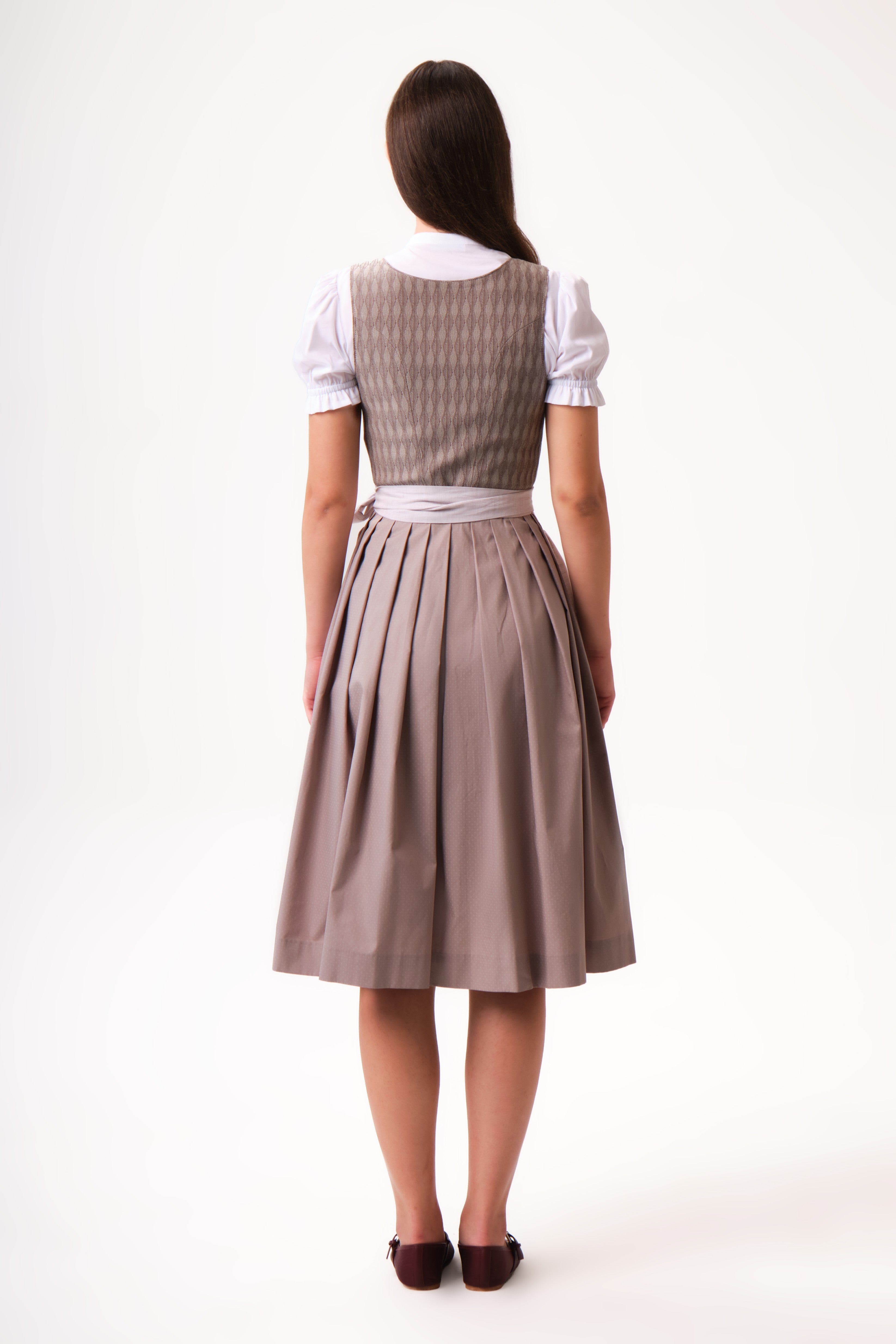 felicitas-damen-dirndl-dala-taupe-jacquard-mieder-mit-schattendruck-rock image 2