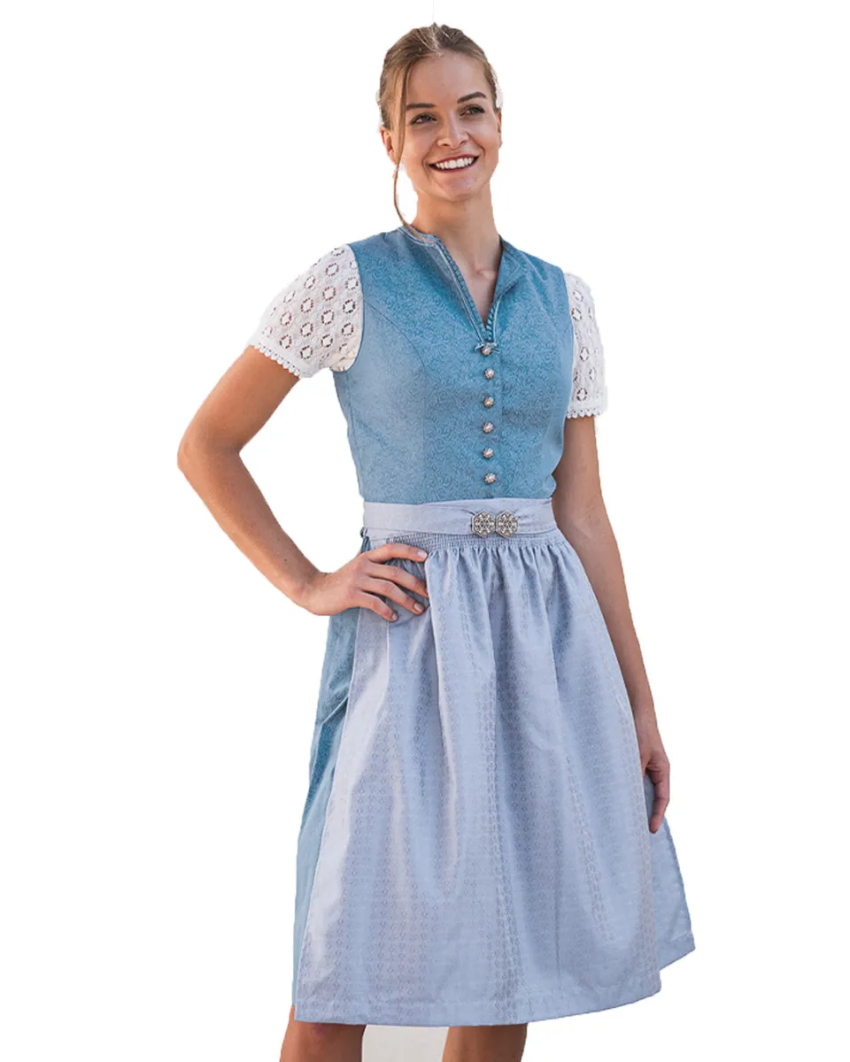 turi-charlotte-damen-dirndl-hochgeschlossen-salzburger-blau-65-cm image 1