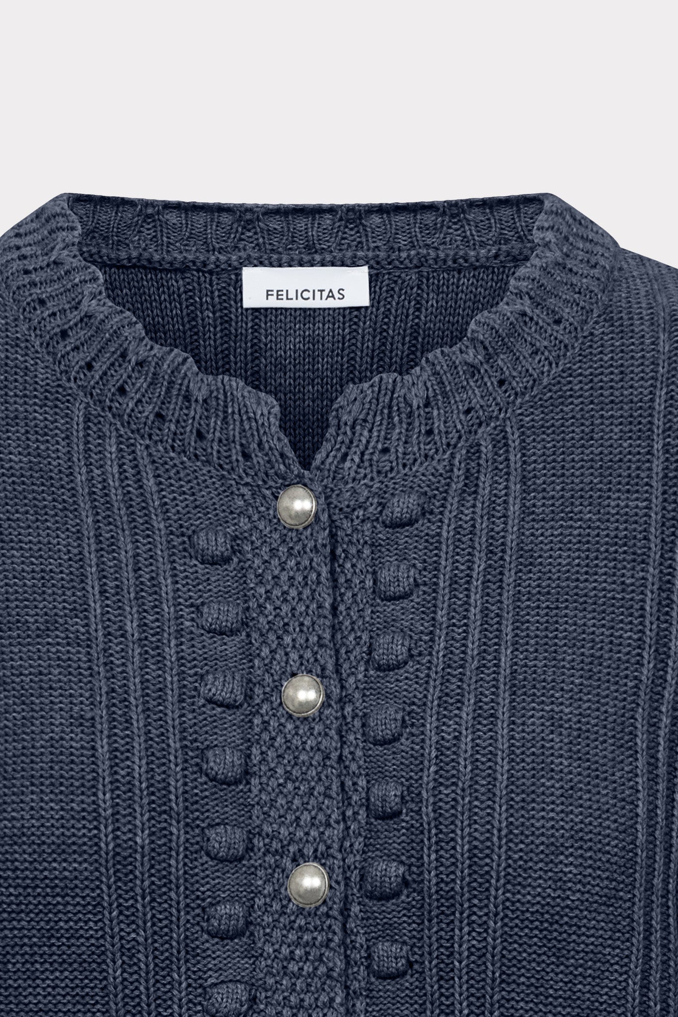 felicitas-damen-strickcardigan-claudine-baumwoll-wolle-silberknopf image 2