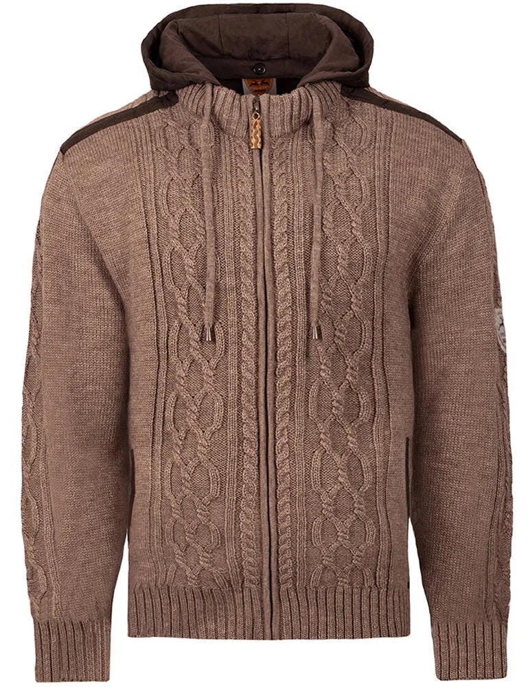 maddox-herren-trachten-strickjacke-waidsee-mit-kapuze-braun image 1