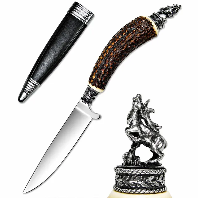 trachtenland-funk-hirschhorn-trachtenmesser-hirsch-mit-zierfigur image 1