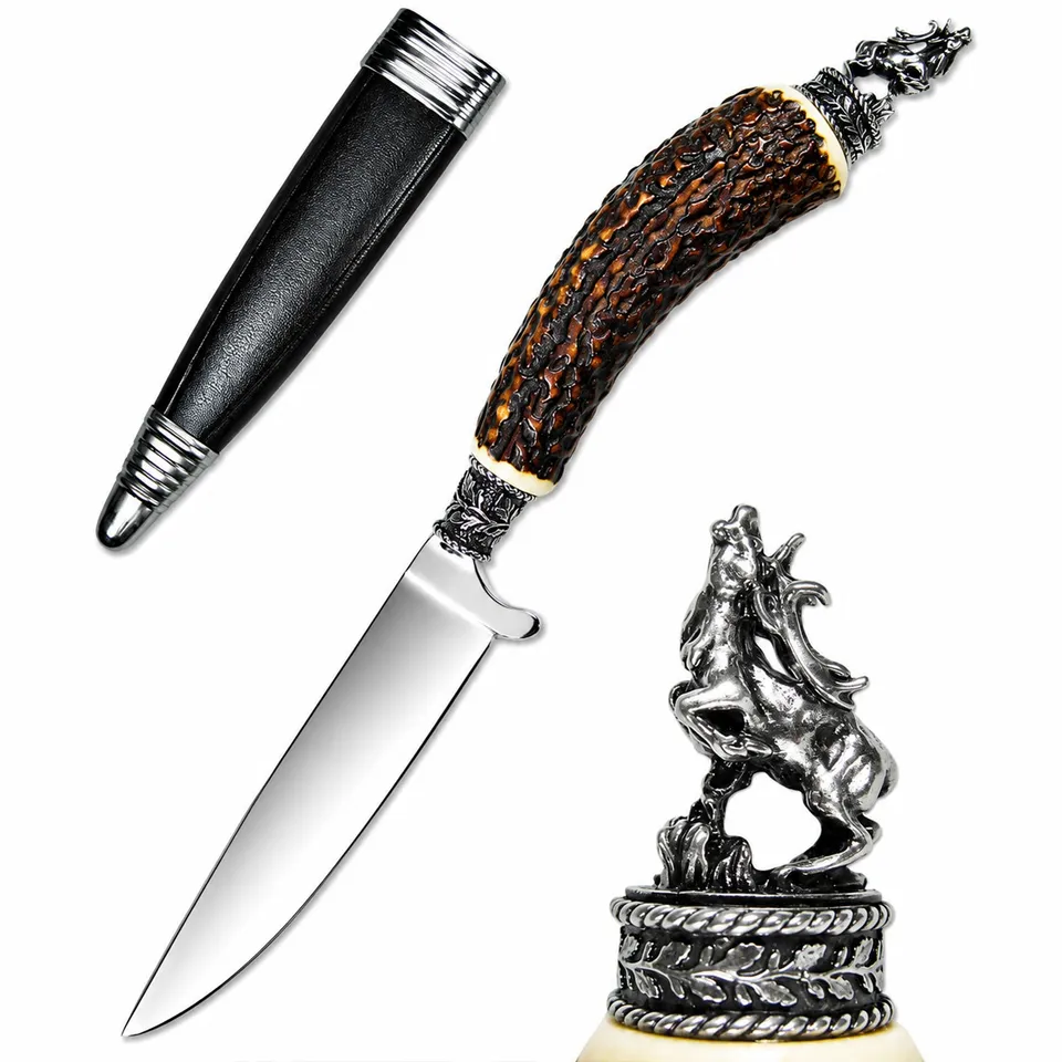 trachtenland-funk-hirschhorn-trachtenmesser-hirsch-mit-zierfigur image 1