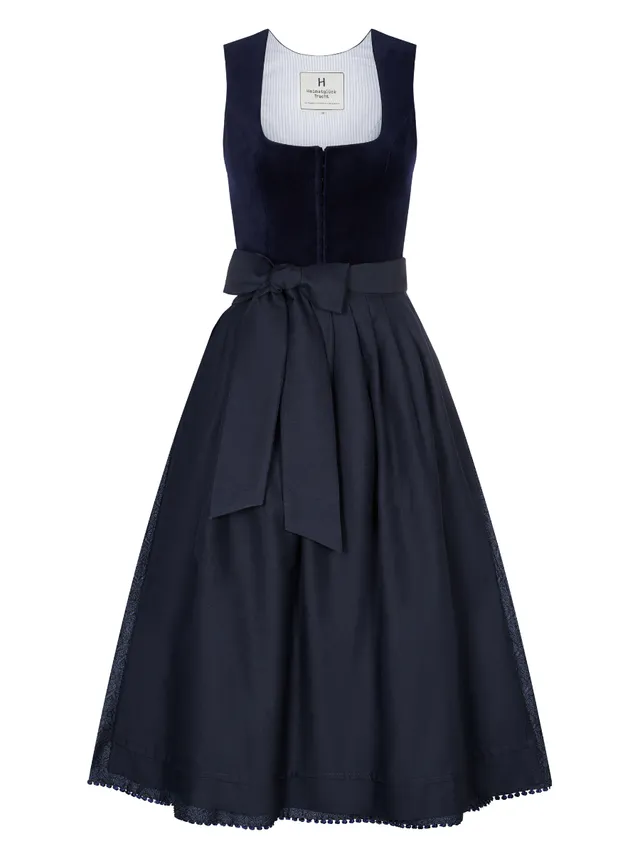 heimatgl-ck-dirndl-tilda-marine-samtmieder-midi image 1