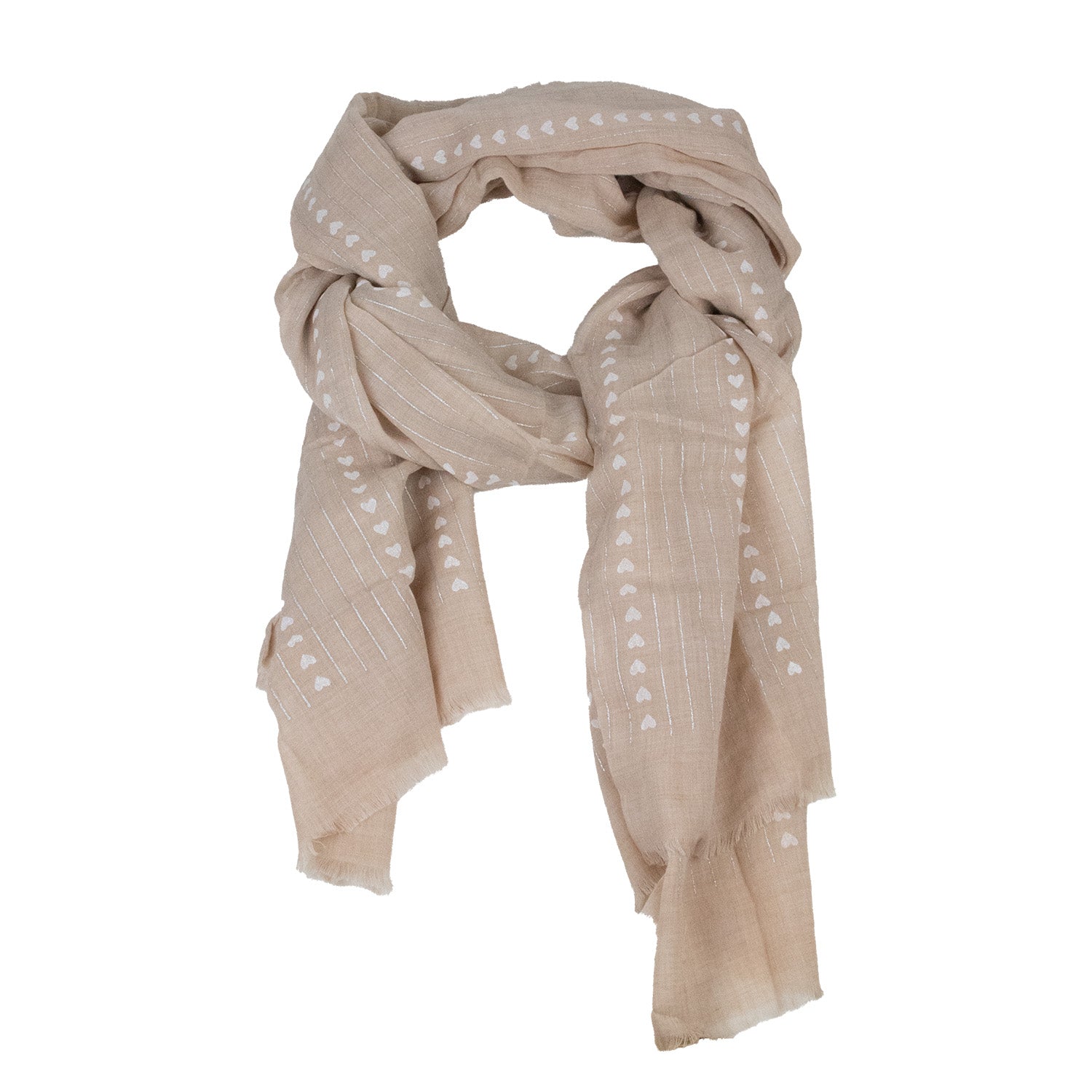 halstuch-schal-unifarben-mit-herzen-und-glitzerstreifen-185-x-70-cm-hellbraun image 2