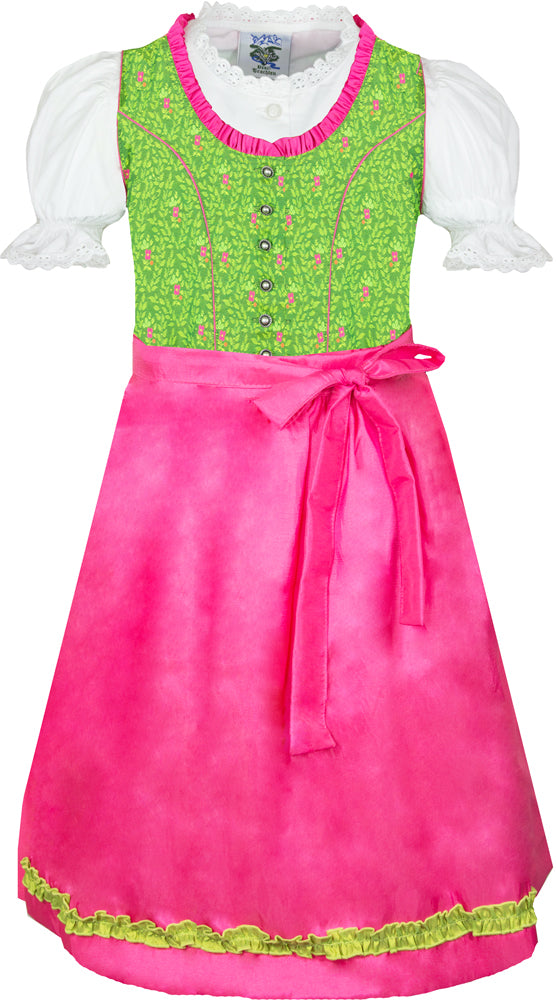 trachtenland-isar-trachten-kinder-dirndl-mandy-3-tlg-pink-gr-n image 1