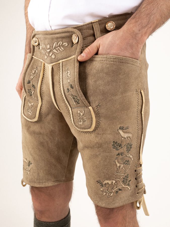 heimatgl-ck-lederhose-ursprung-hirsch-herren-oliv-bestickt-unikat image 6