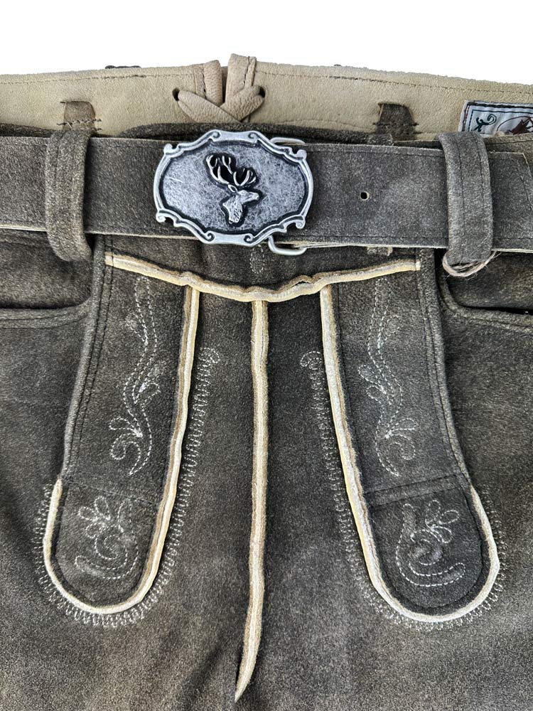 buchberger-kurze-lederhose-schorsch-1-mit-g-rtel-ziegenvelours-granit image 2