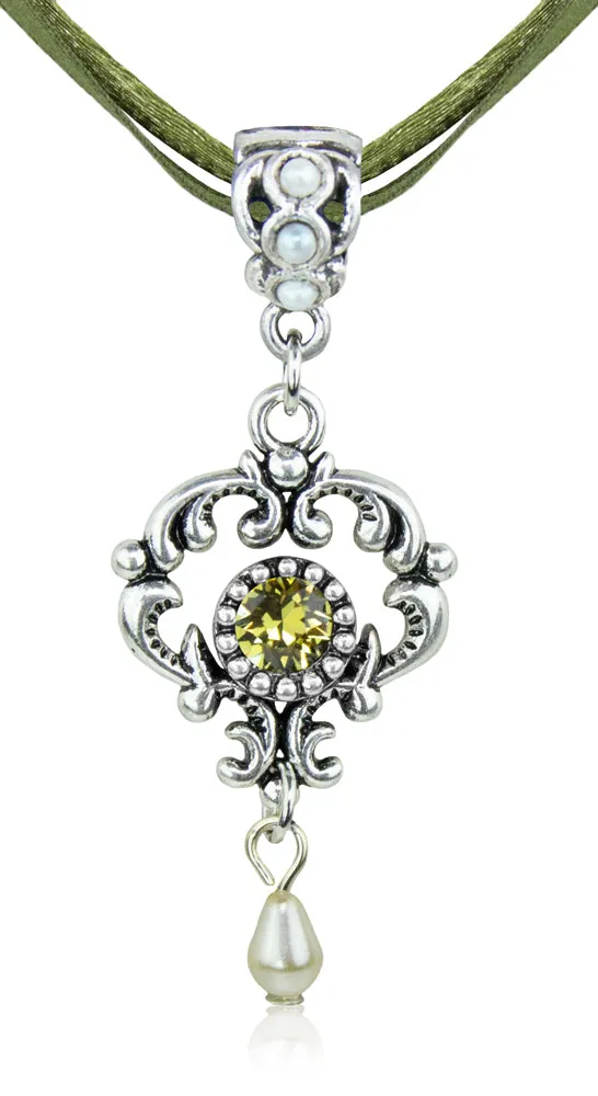 trachtenland-luisia-halskette-malou-ornament-anh-nger-premium-kristall-dunkelgr- image 1
