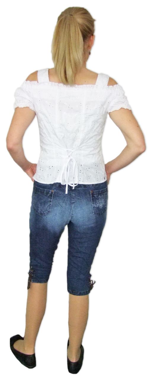 trachtenland-lekra-bea-damen-jeans-kniebundhose-lederhosen-optik-blau image 5