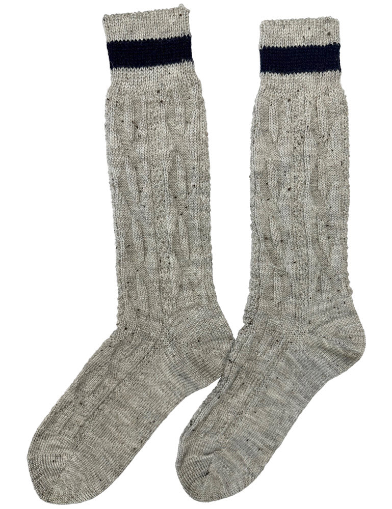 trachtenland-trachten-shopper-socken-mit-zopfmuster-nuss-marine image 2