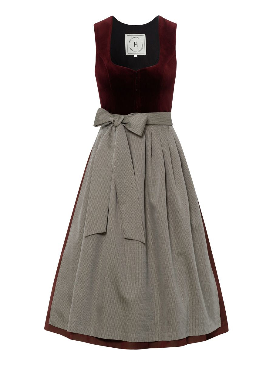 heimatgl-ck-dirndl-xenia-samtdirndl-weinrot-mit-2-sch-rzen image 3