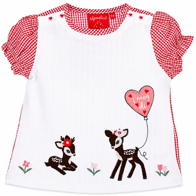 bondi-baby-m-dchen-t-shirt-bambi-86753-wei-rot image 1