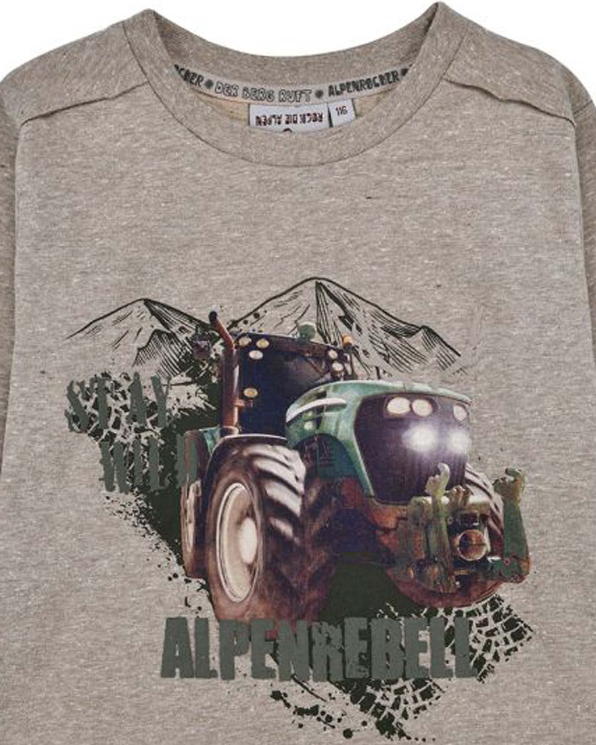 trachtenland-bondi-jungen-langarmshirt-traktor-29990-brown-melange-hirsch image 2