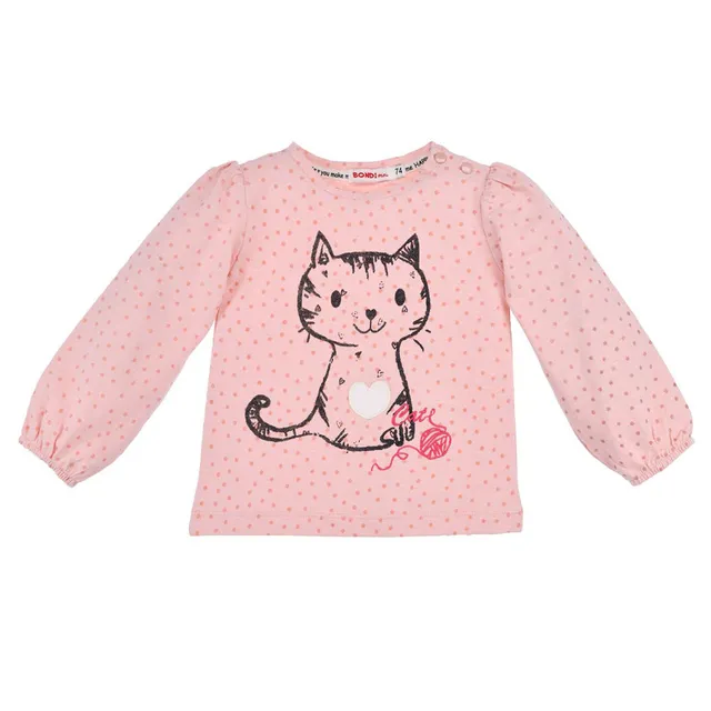 bondi-baby-m-dchen-langarmshirt-katze-86652-rosa image 1