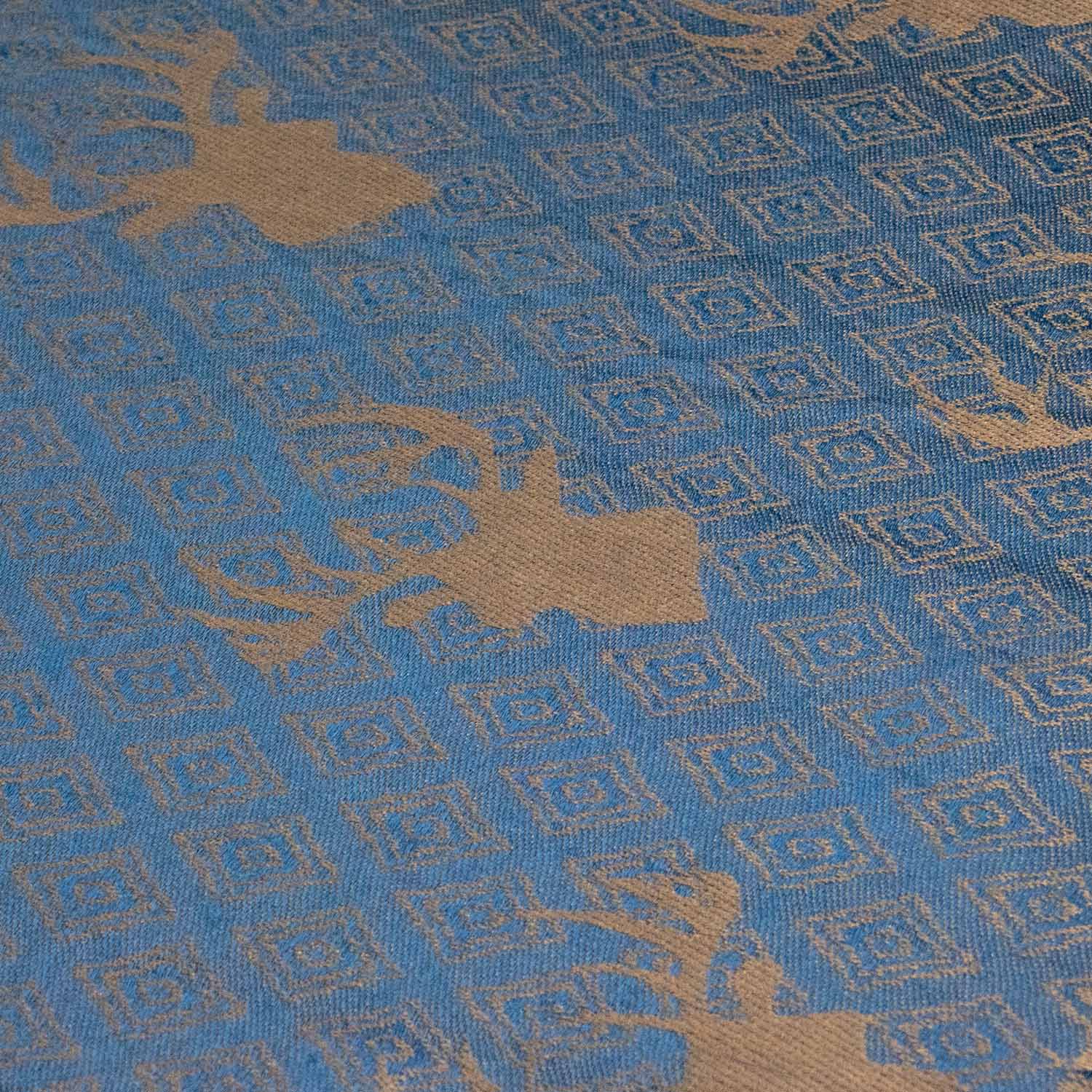trachtenland-halstuch-schal-mit-hirschkopf-motiv-185-x-70-cm-graublau-braun image 4