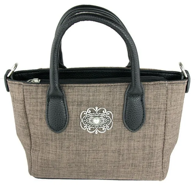 trachtenland-handtasche-katrina-mit-metallapplikation-dunkelbraun image 1