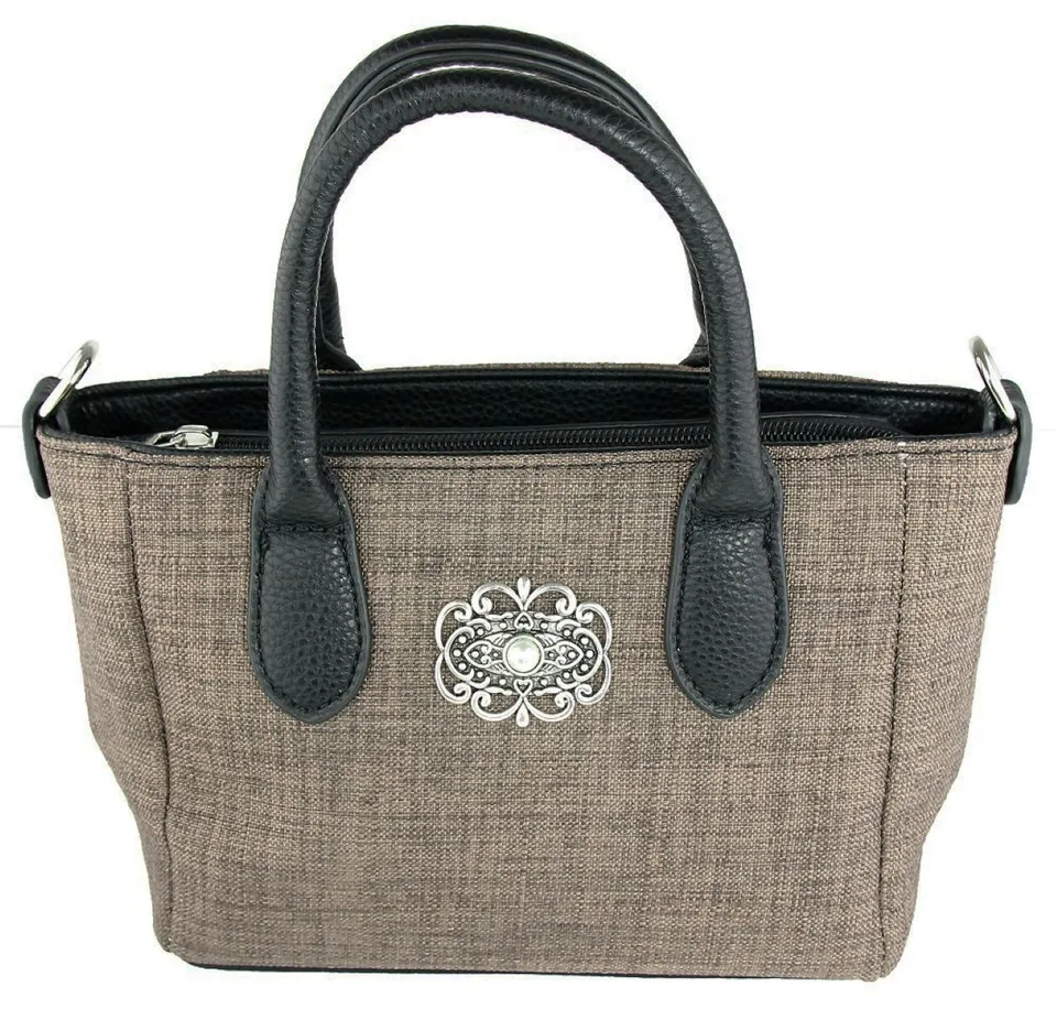 trachtenland-handtasche-katrina-mit-metallapplikation-dunkelbraun image 1