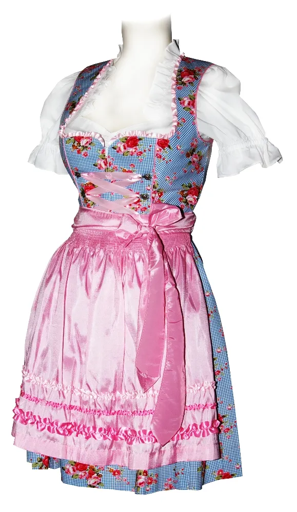 trachten-benkert-selia-dirndl-blau-ros-gebl-mt image 1