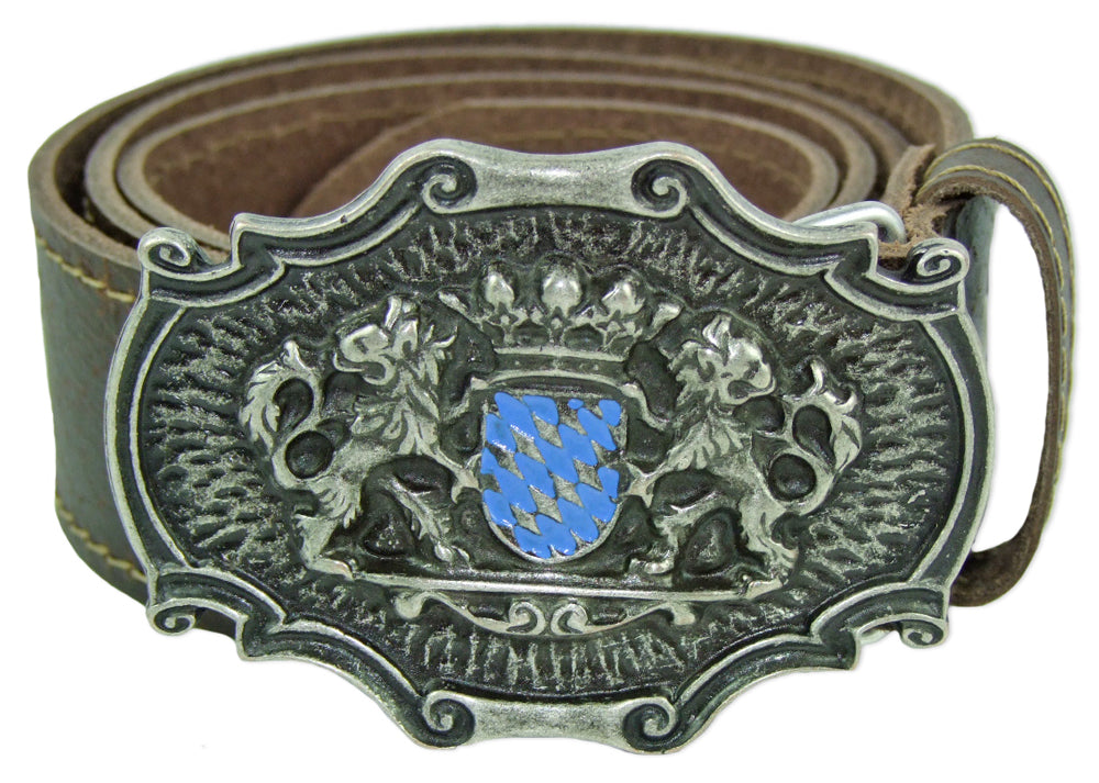 trachtenland-trachteng-rtel-mit-koppelschlie-e-und-bayernwappen-dunkelbraun image 2