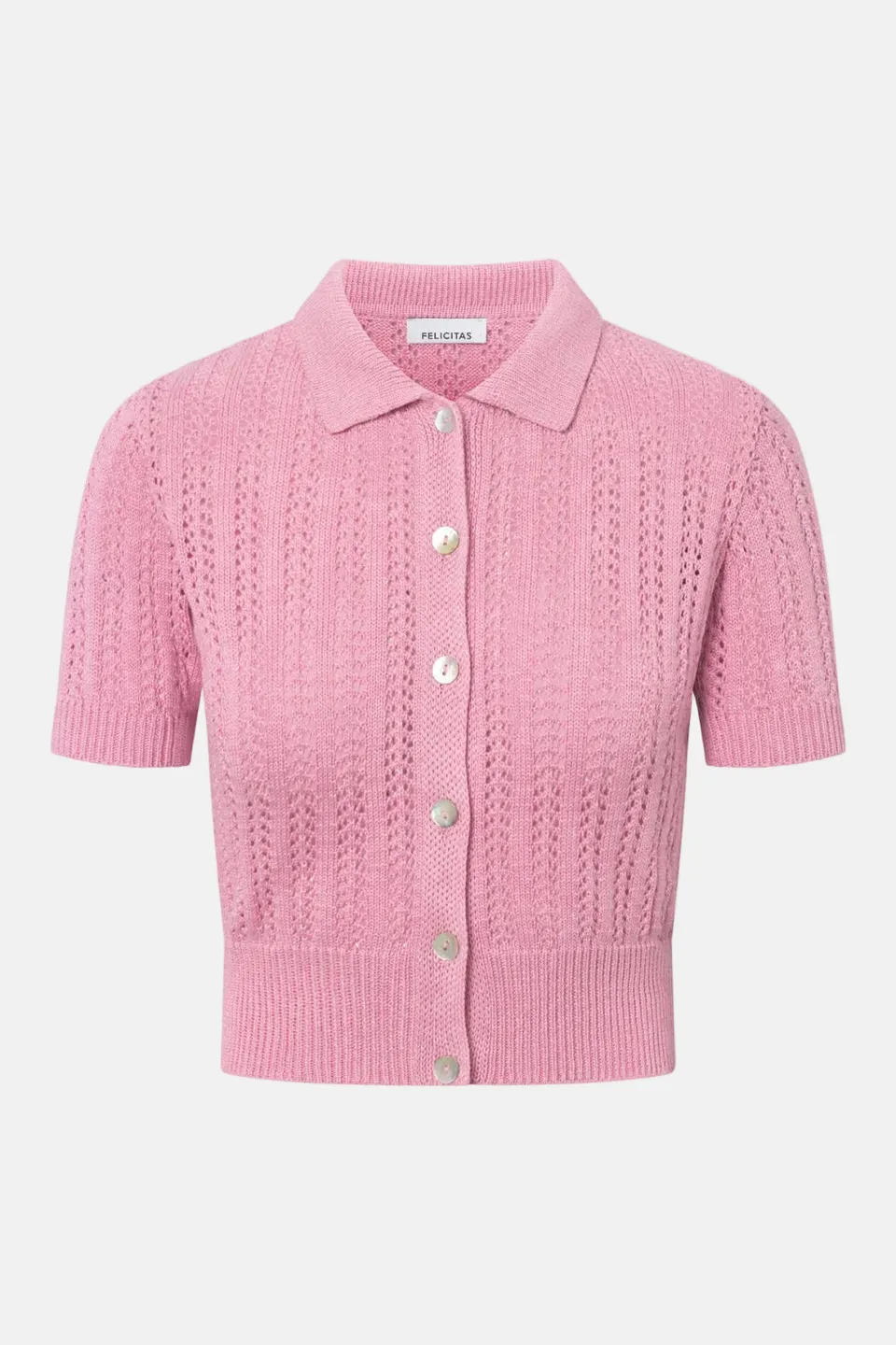 felicitas-damen-strickpullover-peppa-kurzarm-mit-polokragen-und-ajourmuster image 1