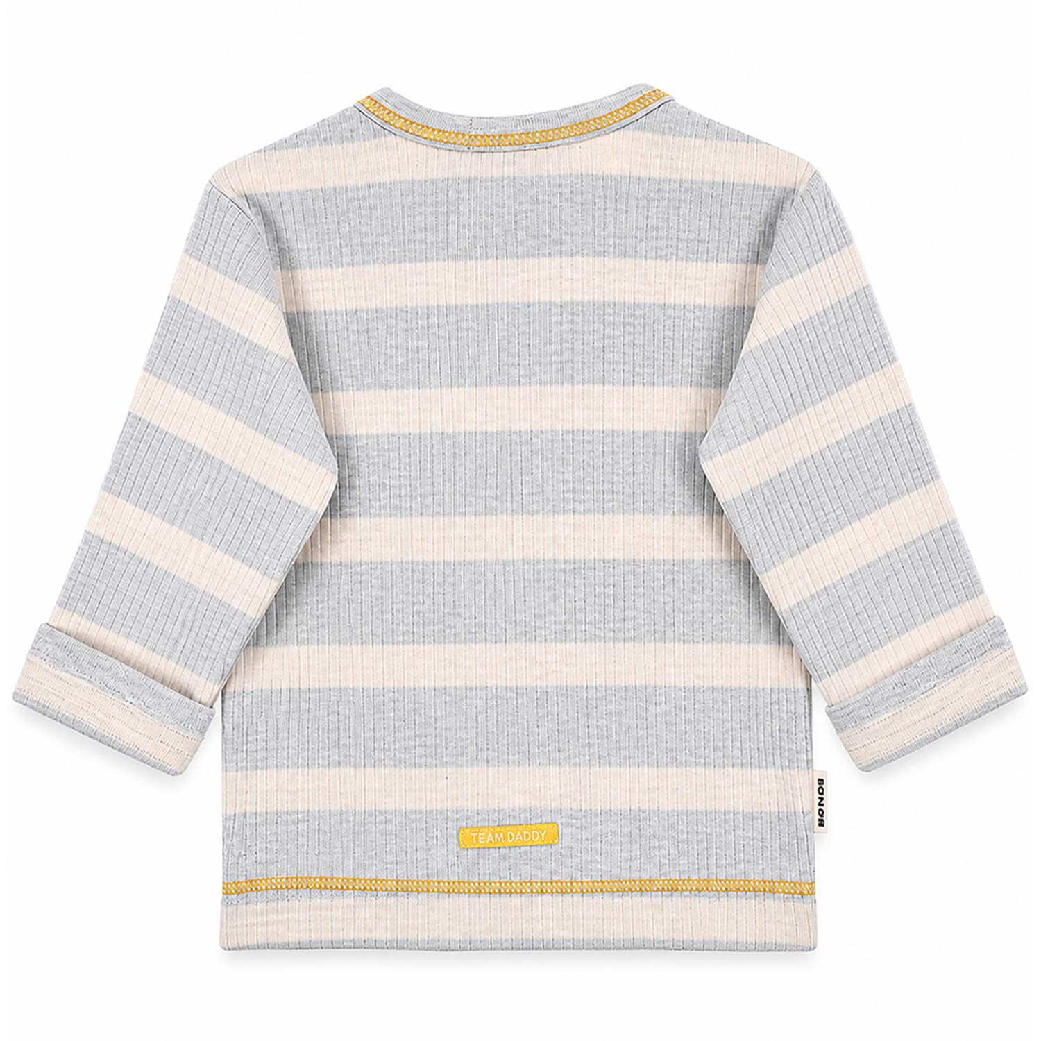 bondi-baby-jungen-langarmshirt-team-daddy-94051-stripe-grey-beige image 2