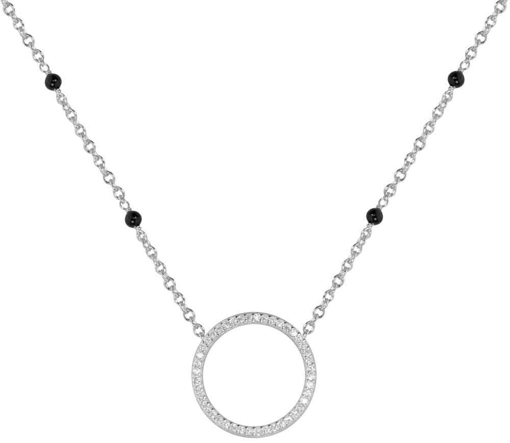luisia-halskette-ring-mit-schwarzen-achat-perlen-67044-925-silber-50cm image 1