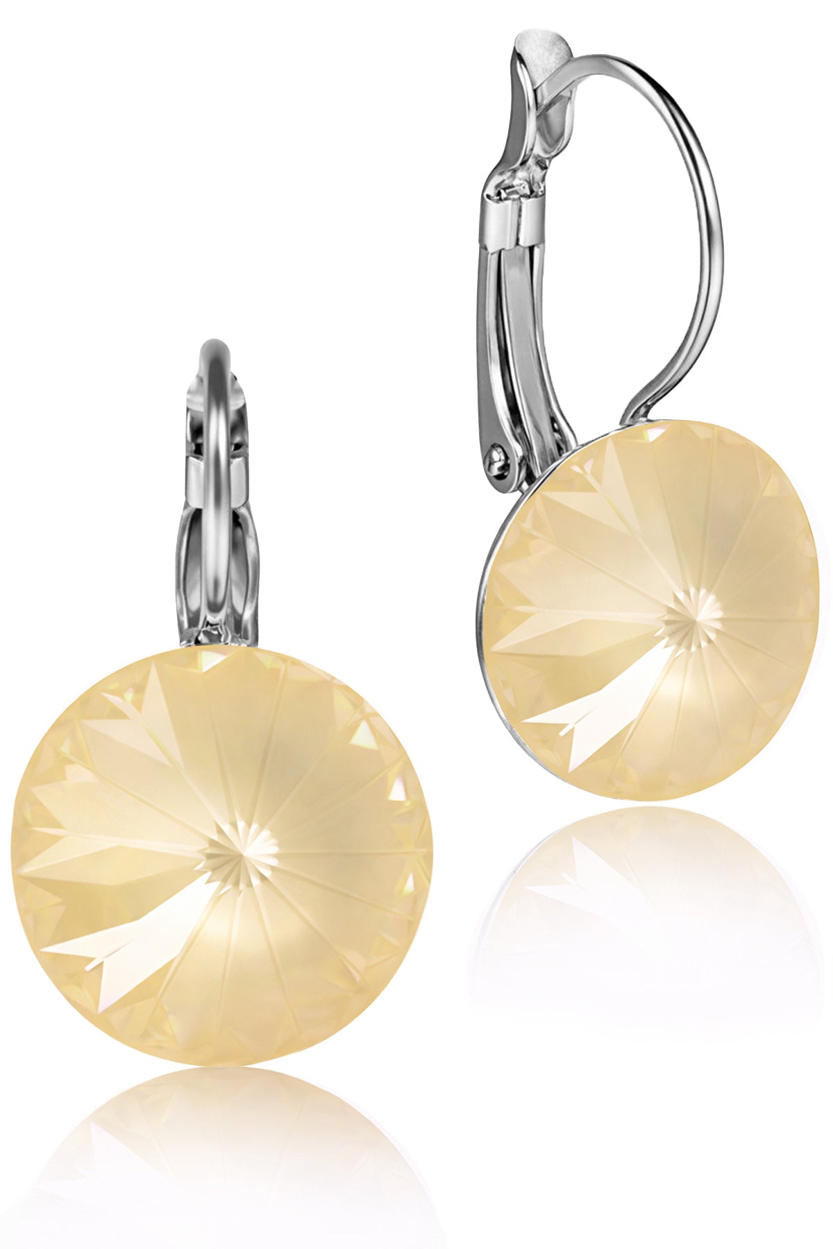 luisia-ohrringe-rivoli-14-mm-mit-kristallen-von-swarovski-matt-linen image 1
