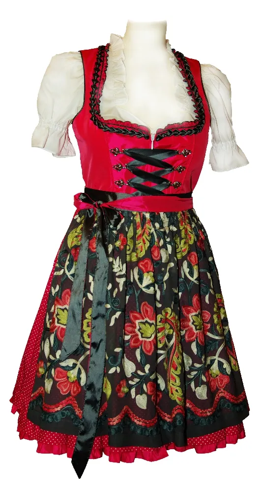 trachten-benkert-susi-dirndl-pink-grau image 1