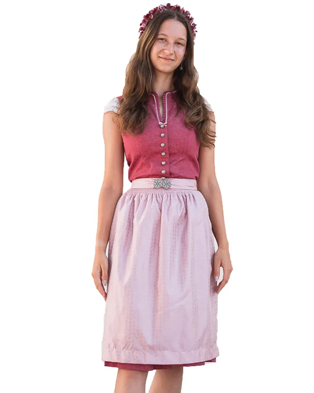 trachtenland-turi-dirndl-charlotte-hochgeschlossen-65cm-rosa-rot image 1