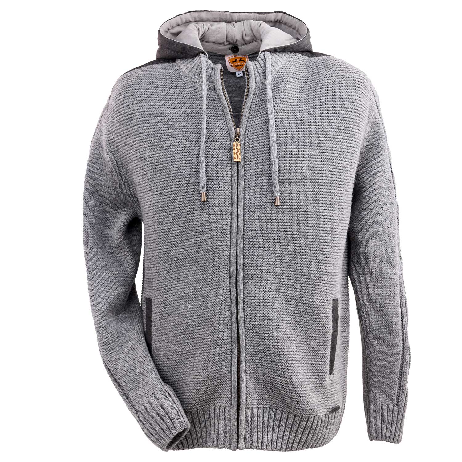 maddox-herren-trachten-strickjacke-bruneck-mit-kapuze-grau image 1