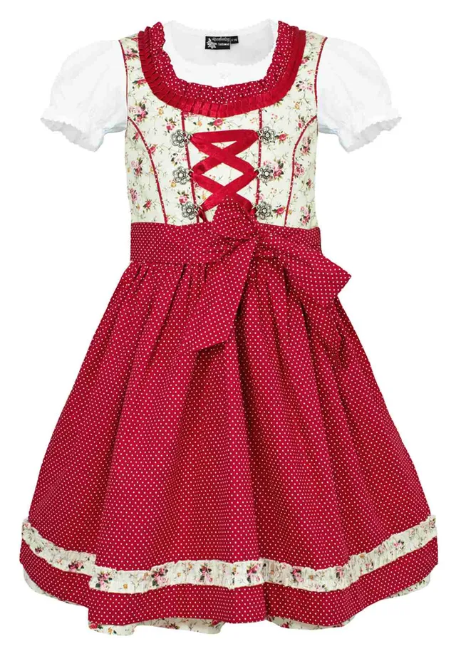 maddox-kinder-dirndl-zermatt-3-tlg-streubl-mchen-creme-rot image 1