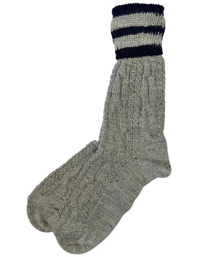trachtenland-trachten-umschlagsocken-zopfmuster-nuss-marine-herren image 1